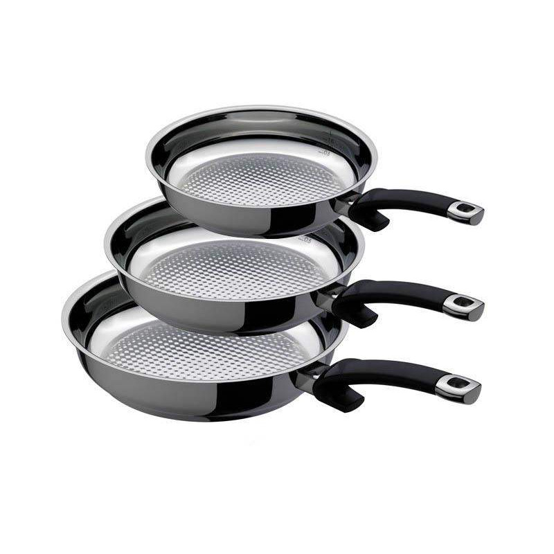 Pack 3 sartenes Crispy Steelux Comfort de Fissler + Regalo Espátula Pack 3 sartenes Crispy Steelux Comfort de Fissler + Regalo Espátula