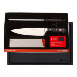 Promoção Faca Chef + protetor + Fuzil + tábua de corte