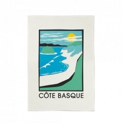 Paño de cocina Côte Basque verde-azul de Jean Vier