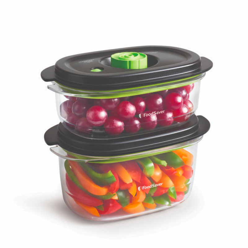Verpak 2 containers voor Foodsaver verpakkingsmachines